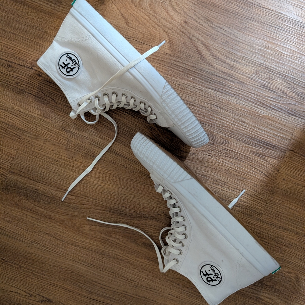 P.F. Flyers White Canvas High-Top Sneakers